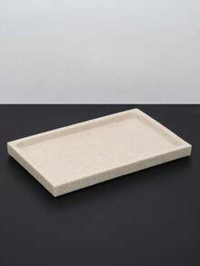 Sandstone Color Bathroom Accessories, Modern Farmhouse Style, Including Toothbrush Holder, Soap Dispenser, Tray, Tumbler And Cotton Swab Holder - Sandstone - View 17