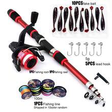 Fishing Pole Set Full Kits With Telescopic Fishing Rod And Spinning Reel Baits Hooks Travel Pole Set - Set - View 2