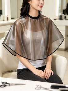 Multi Functional Salon Professional Shawl - Waterproof And Reusable, Made Of PVC Material, Suitable For Shampooing, Dyeing And Styling, Washable Material, Lightweight And Durable, Hair Dye Cap, Home Hairdressing Set, DIY Hair Dye Set,Back To School - A - View 2