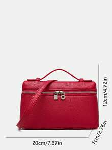 Handbag Minimalist Premium Aesthetic All-Match Decorative Design Bag Suitable For Daily Outings, Shopping, Dating, Gatherings And Multiple Occasions Versatile Durable Practical Carry-On Bag - Red - View 2
