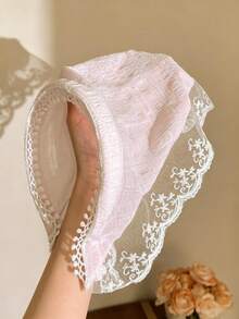 3Pcs French Lace Pom‑Pom Trim Headscarf Vintage Boho Hair Wrap For Women - Multicolor - View 2