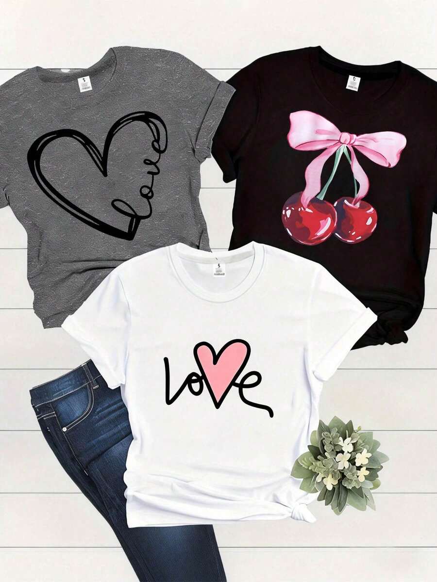 Women T-Shirts - White (Patterned) 1-pack - View 1
