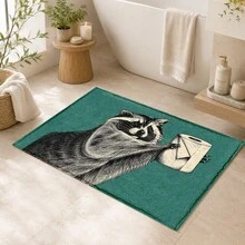 1pc Funny Raccoon Toilet Paper Pattern Printed Faux Cashmere Kitchen Mat, Absorbent Kitchen Floor Mat, Kitchen Rug, Long Runner Mat, Sink Front Mat, Suitable For Kitchen, Bathroom, Entryway, Hallway, Laundry Room And Home Decor - Multicolor - View 9