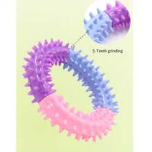 1pc Three-Color Spiky Dog Chew Toy, Rubber Durable Bite-Resistant Textured Beads Teeth Cleaning Boredom Relief Interactive Pet Supplies - Multicolor - View 9
