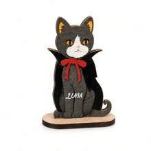 Personalized Name Halloween Standing Decor, Custom Desktop Ornament With Ghost, Witch, Pumpkin, Cat, Scarecrow And Grim Reaper Characters, Bookshelf Fireplace Mantel Decoration, Halloween Party Tabletop Display, Suitable For Home, Friends And Halloween Enthusiasts Home Decor - Multicolor - View 11