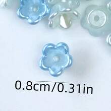 120pcs 8mm Multicolor Five‑Petal Flower Acrylic Center Hole Loose Beads For DIY Bracelets, Phone Charms, Keychains Handmade Craft Supplies - Multicolor - View 4