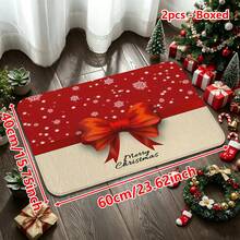 1/2/3pcs Christmas Theme Kitchen Rugs, Flannel Kitchen Mats, Soft Comfortable Absorbent Non-Slip Machine Washable With Non-Slip Backing, Suitable For Multiple Scenes: Entryway, Living Room, Bedroom, Kitchen, Dining Room, Bathroom, Laundry Room, Hallway, Christmas Holiday Home Decor Floor Mat - Multicolor - View 16
