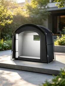 Portable Foldable Bicycle Storage Tent, 210D Silver Coated Oxford Fabric, Large Space Outdoor Shelter, With Rear Window Design, Lightweight Quick Setup, Suitable For Bicycles, Patios, Gardens, Backyards - Multiple Styles - View 2
