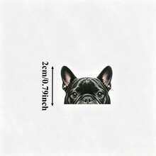 Bulldog Peeking Sticker - Hidden Button Activated Pop-Up PVC Vinyl Privacy Decor, Easy To Install Car Rearview Mirror Sticker (No Tools Required) - one-size - View 7