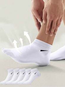 20 Pairs Neutral White Short Socks, Couple Sports Socks, Suitable For All Seasons (1/5/10/20 Pairs) - White - View 1