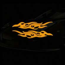 2pcs Reflective Flame Stickers, Bright And Colorful, Suitable For Motorcycles And Cars, PVC Reflective Decals, Self-Adhesive, Asymmetrical Shape, High Visibility Decoration, Motorcycle Stickers, Strong Design, Durable Adhesive - A - View 15