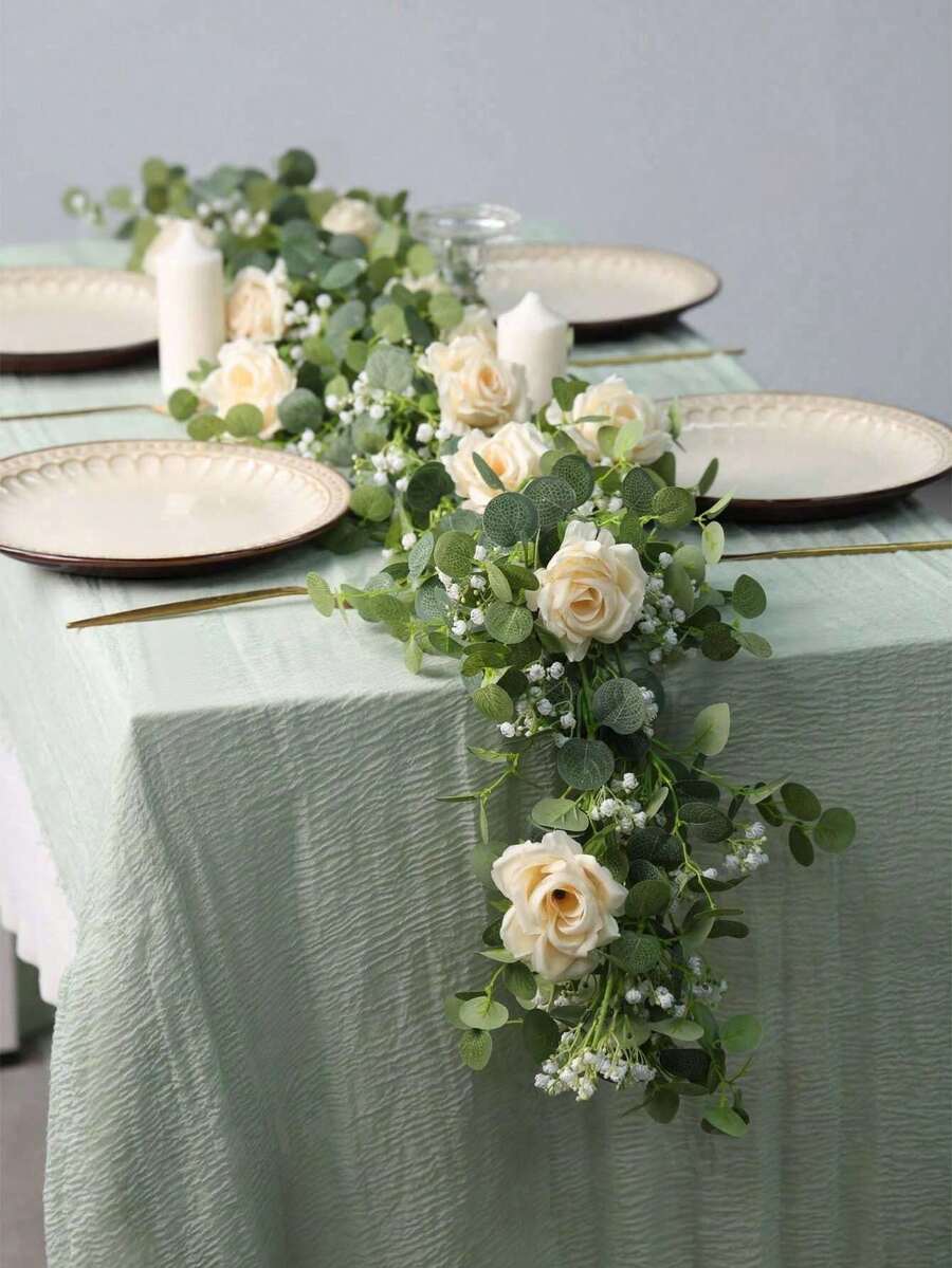 180CM Silk Champagne Color Money Flower/Baby's Breath Vine 1pc - Champagne - View 1