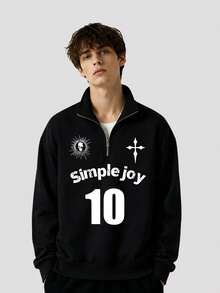Personalized Custom Fall And Winter Sweatshirts, Customize With Your Photo/Group Photo/Family/Friends/Scenery Photos, And Enter Your Text/Number/Name - Black - View 3