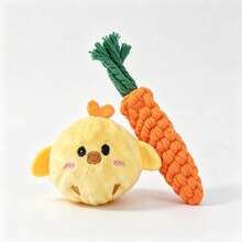 2pcs/Set Screaming Chicken Plush Doll And Braided Carrot Rope Chew Doll, Interactive Teething Doll For Small Dogs And Cats, Durable Puppy Kitten Doll, Relieve Anxiety, Suitable For Indoor Daily Entertainment - Multicolor - View 10