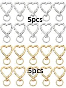10/30/60/100pcs Heart-Shaped Keychain Swivel Hooks, Key Ring Making Accessories Pendant Carabiner Clips DIY Handmade Cute Spring Buckle Key Rings, Handbags - Color Mixing - View 28