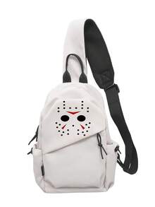 Myco Ghost Pattern Lightweight Business Casual Small Crossbody Bag, Casual Letter Pattern, Suitable For Teen Girls, Women, College Students, - Multicolor - View 12