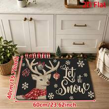 1/2/3pcs Christmas Theme Kitchen Rug, Flannel Kitchen Mat, Soft Comfortable Absorbent Non-Slip Machine Washable With Non-Slip Backing, Suitable For Multiple Scenes: Entryway, Living Room, Bedroom, Kitchen, Dining Room, Bathroom, Laundry Room, Hallway, Christmas Holiday Home Decor - Multicolor - View 15
