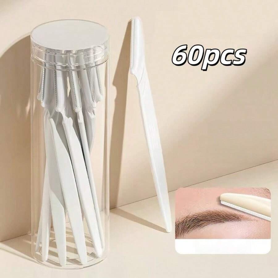 1/30/60pcs White Set, Exfoliating Razor, Body Hair Trimmer And Facial Kit, Women's Eyebrow Grooming Tools, Suitable For Daily Use Or Travel, Travel Essential - White - View 1