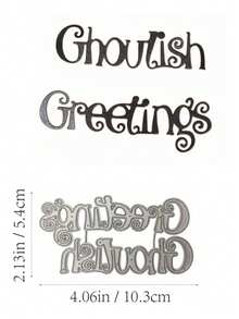 1pc Halloween Text Metal Cutting Die, Happy Halloween Letter Die Cut, DIY Paper Craft Card Template, Suitable For Scrapbooking, Embossing And Decorative Crafts - Halloween Decor - View 17