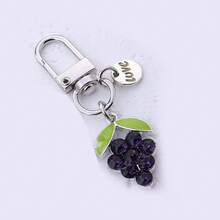 1pc Women's Niche High-End Fruit Grape Rhinestone Keychain, Fresh Artistic Backpack Pendant, Exquisite Bag Charm - Multicolor - View 2