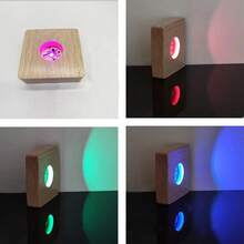 8CM Square 3AAA Battery Powered Wooden Night Light, LED Display Lamp, Decorative Base Light. Suitable For Crystal, Glass, Resin, Acrylic Display Statue Decoration, DIY Decoration - Square - View 5