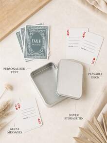Custom Name And Date Playing Cards, Personalized Wedding Poker Deck With Card Face Design, Custom Text Card Backs For Wedding Receptions, Bridal Showers And Engagement Parties, Keepsake Game Night Gift For Couples, Newlyweds, Brides And Grooms - Multicolor - View 9