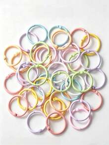 Macaron Light Color Metal O-Shaped Snap Ring, Spring Key Ring, Reusable Bag Hook; Suitable For Bag Charms, Handmade Jewelry, Card Storage - Multicolor - View 2