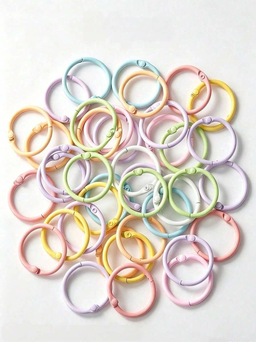 Macaron Light Color Metal O-Shaped Snap Ring, Spring Key Ring, Reusable Bag Hook; Suitable For Bag Charms, Handmade Jewelry, Card Storage