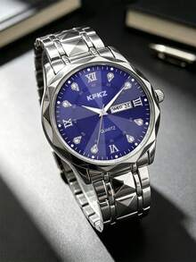 Casual Business Men's Watch Stainless Steel Material, Dual Calendar Date Display, Couple Watch - Multicolor - View 7
