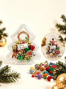 10pcs/5pcs/1pc Reusable Transparent Christmas Tree Gift Boxes, Suitable For Holiday Desserts, Party DIY Decorations And Party Gift Containers, Christmas Gifts, Gift Filling Packaging Boxes - Multicolor - View 6