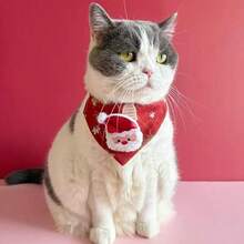 1pc Pet Christmas Triangle Bandana, Cute Dog Cat Christmas Triangle Scarf Decoration, Adjustable Pet Bib, Printed Snowman Triangle Bandana, Christmas Decoration, Pet Christmas Gift - Multicolor - View 10