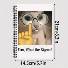 1pc Sigma Cat Spiral Notebook - High Quality Paper, Suitable For School And Office College Ruled Notebook, Ideal Gift For Friends, Siblings, Educators And Learners. - Sigma Cat - View 3