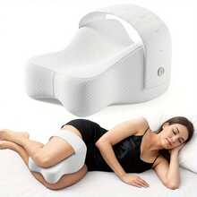 Cuscino per ginocchia in memory foam 2026 per chi dorme sul fianco - Cuscino grande per le gambe con cinturino regolabile - Cuscino ergonomico per le gambe per il comfort delle articolazioni dell'anca e della schiena e una migliore postura - Rivestimento traspirante lavabile - BIANCO - Visualizzare 1
