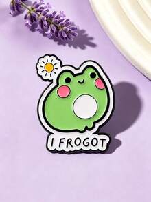 1pc Cartoon Healing Frog Brooch, Fresh Green Tone Color Scheme, Energetic And Adorable, Cute And Interesting Image, Unique And Distinctive Decoration For Coats, Lapels, Backpacks, Suitable For Daily Wear Or As A Gift For Friends - Multicolor - View 6