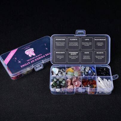 CUPIDCRYSTAL 1 Box Of Natural Crystal Raw Stone Specimen Ornaments, Mineral Crystal Healing Crystal Meditation Stone Festival Gift