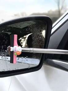 Handheld Telescopic Car Brush, Portable Rearview Mirror Squeegee, Car Glass Cleaner, Rain & Frost Remover, Double-Sided Scraper With Soft Blade To Protect Glass, Adjustable Length For Windshield, Side Windows And Sunroof, Practical Car Cleaning Tool - Handle Version - View 10