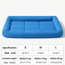 1pc Pet Bed Dog Bed Cat Bed, Waterproof Oxford Fabric Material, Easy To Clean, Scratch And Bite Resistant, Suitable For All Seasons, Thick Soft Cushion Dog Bed Cat Bed, Quilted High Rebound Edge Design, Suitable For Large, Medium And Small Dogs And Cats - Blue - View 2
