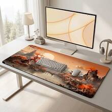 Traditional Chinese Landscape Painting Pattern Extra Long Gaming Mouse Pad & Desk Mat Set, Non-Slip Durable Rubber Base, Smooth Surface, Suitable For Computer Laptop Office Home, Abstract Art Decor, Back To School Supplies - A - View 9