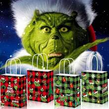 The Grinch 12 قطعة أكياس هدايا عيد الميلاد، مجموعة صناديق هدايا متعددة الأنماط، أكياس هدايا العطلات، أسلوب عيد الميلاد الغريب، أكياس تغليف وتخزين الهدايا، مناسبة لهدايا عيد الميلاد الشتوية، هدايا الحفلات، تغليف حفلات الموضوعات، سيناريوهات توزيع هدايا العطلات (خليط عشوائي) - متعدد الألوان - مشاهدة 6