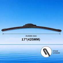 1pc Double Rubber Strip Windshield Wiper Blade 14"-26" Car Wiper Soft Bone Wiper Front Windshield Wiper High Definition Quiet Wiper - Black - View 8