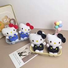 SANRIO 1Pc Cute Hello Kitty Plush Bag Charm Keychain, Classic Cartoon Doll Pendant, Soft Stuffed Ornament For Backpack Bag Decor, Gift Option - Multicolor - View 1