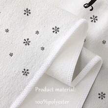 2pcs Christmas Tree & Funny Gnome Pattern Cleaning Cloths, 18x26in Absorbent Fluffy Towel Set, Soft Quick-Dry Kitchen Towels, Suitable For Bathroom, Living Room, Kitchen Home Decor, Christmas Decoration, Christmas Gift For Friends And Family - Black and White - View 4
