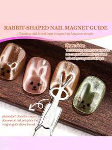 Cat Eye Magnets, 1/8pcs Cat Eye Magnets With Scissors & Heart & Rabbit Shaped Magnetic Tools | Cat Eye Gel Nail Polish DIY French Effect Magnetic Guide, For Nail Art Design, Autumn/Winter Nail Supplies, Gel Nail Polish Magnets - Multicolor - View 6