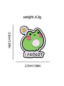 1pc Cartoon Healing Frog Brooch, Fresh Green Tone Color Scheme, Energetic And Adorable, Cute And Interesting Image, Unique And Distinctive Decoration For Coats, Lapels, Backpacks, Suitable For Daily Wear Or As A Gift For Friends - Multicolor - View 4