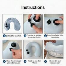 1 buah Bantal Leher Berbentuk U yang Dapat Dipompa, Bantal Penyangga Leher Portabel yang Dapat Dilipat untuk Perjalanan, Cocok untuk Pesawat, Mobil, Kantor, atau Tidur Siang, Bantal Sandaran Leher untuk Perjalanan yang Ringkas dan Mudah Disimpan - A - View 11
