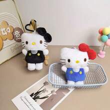 SANRIO 1Pc Cute Hello Kitty Plush Bag Charm Keychain, Classic Cartoon Doll Pendant, Soft Stuffed Ornament For Backpack Bag Decor, Gift Option - Multicolor - View 2
