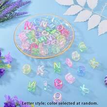 104/30pcs Random Mixed Style, Mixed Color Acrylic Letter Beads, Used For DIY Keychain Pendant, Bag Decoration, Phone Charm, Shoe Decoration - Transparent - View 10