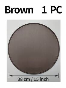 1pc/4pcs, 15 Inch Solid Color Round Faux Leather Placemats, Waterproof & Oil-Resistant, Washable Table Decor Mats, Non-Slip & Durable Western Style Placemats; Suitable For Restaurants, Cafes, Homestays; Perfect For Holidays, Parties, Gatherings, Birthdays, Weddings, Dinners. - Multicolor - View 19