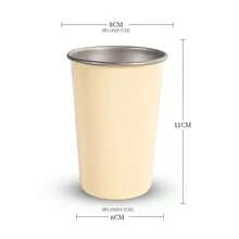 Outdoor Camping Stainless Steel Coffee Cup, Camping Water Cup, Tea Cup, Portable 350ML Wide Mouth Cup, Stackable Storage - Multicolor - View 9