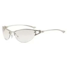 1pc Y2K Rimless Cut-Edge Silver Cat Eye Women's Fashion Glasses Summer Vacation Travel Beach Accessory Street Style Glasses - Mercury - View 4
